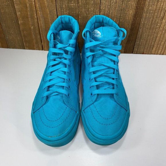 90s era Vans SK8 Hi Monochrome Womens 7 Turquoise/Aqua High Tops - Picture 3 of 10